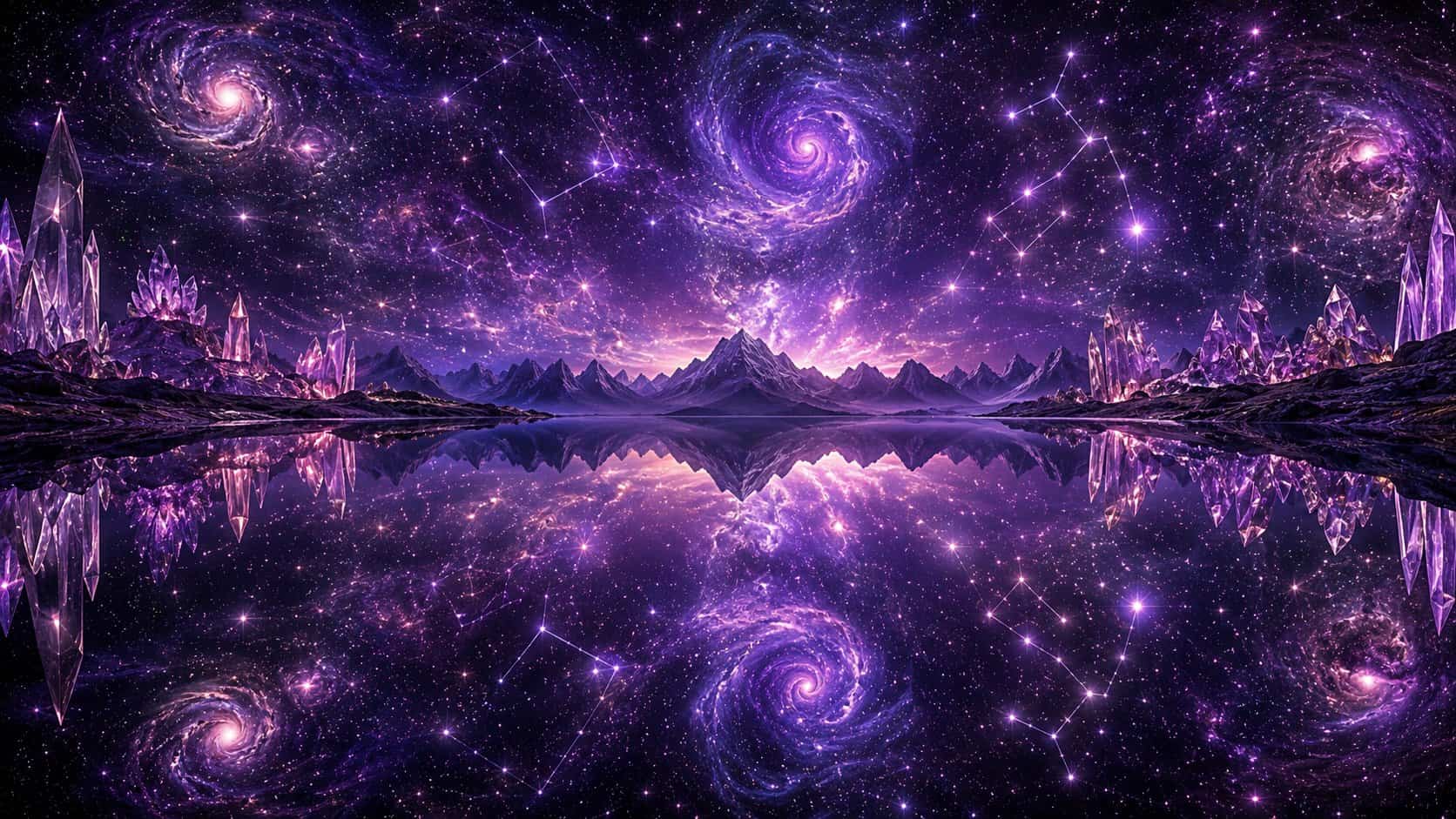As above, so below: mirrored cosmic landscape with stars reflected in water